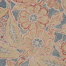 洋花文様和更紗の名古屋帯　質感・風合