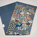 幽谷に孔雀文様名古屋帯　帯裏