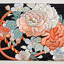 黒地くす玉文様名古屋帯　前柄