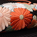 黒地くす玉文様名古屋帯　質感・風合