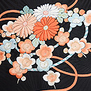 黒地くす玉文様名古屋帯　質感・風合