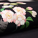 八重桜の刺繍名古屋帯　質感・風合