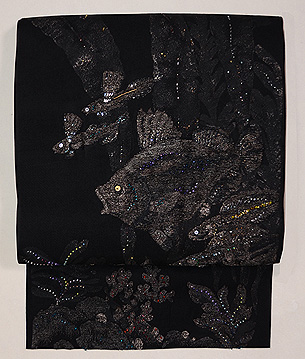 海底のお散歩織名古屋帯