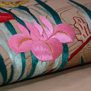 八つ橋文様刺繍名古屋帯　質感・風合