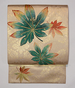 楓散らし刺繍名古屋帯