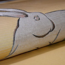 萩に白兎の刺繍名古屋帯　質感・風合