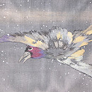 鴉刺繍の名古屋帯　質感・風合