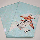 皆川月華作 まき糊にハトの図名古屋帯　帯裏