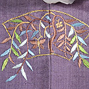 志村ふくみ作「紫無地紋入り」袷　背紋