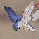 桜に青い鳥文様羽織　質感・風合