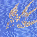 桔梗色ツバメの小紋単衣　質感・風合