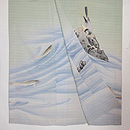 深川鼠セキレイ文様付下単衣　上前