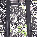 紋紗黒地に女郎花、撫子、萩の単衣羽織　質感・風合