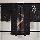 柳に流水と鯉の紋紗単衣羽織　正面