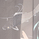 柳に流水と鯉の紋紗単衣羽織　質感・風合