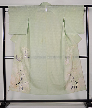 スズランに千鳥の付下