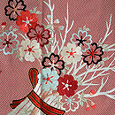 膨れ織りに柴束文様訪問着　質感・風合