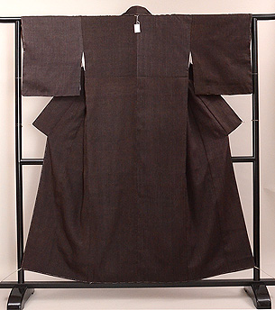 本場結城縞の片身代わり袷