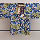 ブルー地梅文様羽織　正面