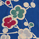 ブルー地梅文様羽織　質感・風合