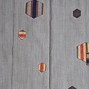 本場結城に渡り裂押し絵の付下　質感・風合