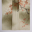 ウグイス色梅枝文様訪問着　上前