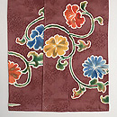 小豆色唐花文様付下　上前