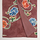 小豆色唐花文様付下　上前