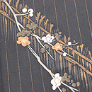 黒地柴垣に光琳梅の付下　質感・風合