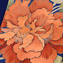 春サザンカに手向山の訪問着　質感・風合