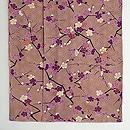 京紫地梅枝文様小紋　上前