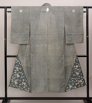 両裾文様絽の江戸小紋