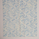 松原与七作 蹴鞠文様中形染め単衣着物　上前