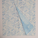 松原与七作 蹴鞠文様中形染め単衣着物　上前