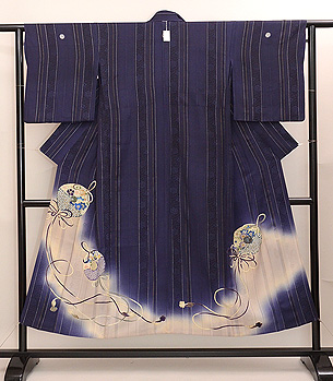 薬玉文様単衣付下