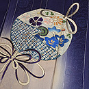 薬玉文様単衣付下　質感・風合