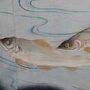 網代文に若鮎絽の付下　質感・風合