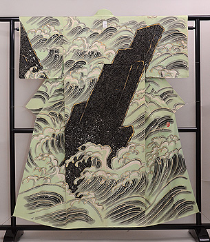 皆川月華作 怒涛文様袷訪問着