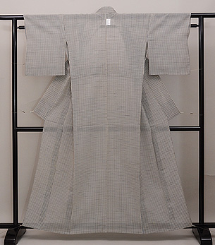 格子文様麻絹交織 銀座もとじ製