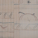 木版染め麻の変わり織　質感・風合