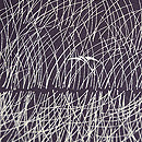 刈り入れにサギ文様絽の小紋　質感・風合