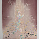 葡萄色秋草両褄模様色留袖　上前