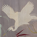 水辺に白鷺の楊柳縮緬付下　上前