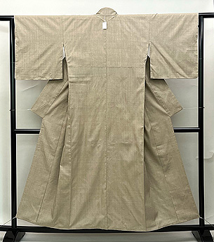 本場結城紬白鼠色袷