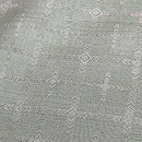 白緑色石畳文様紬袷 もとじ製 質感・風合