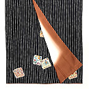 よろけ縞に色紙文様散歩着　上前