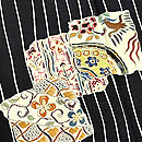 よろけ縞に色紙文様散歩着　質感・風合