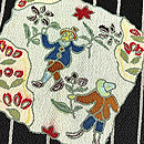 よろけ縞に色紙文様散歩着　質感・風合