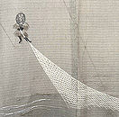 投網文様単衣羽織　質感・風合