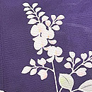 濃い紫秋草文様絽付下　質感・風合